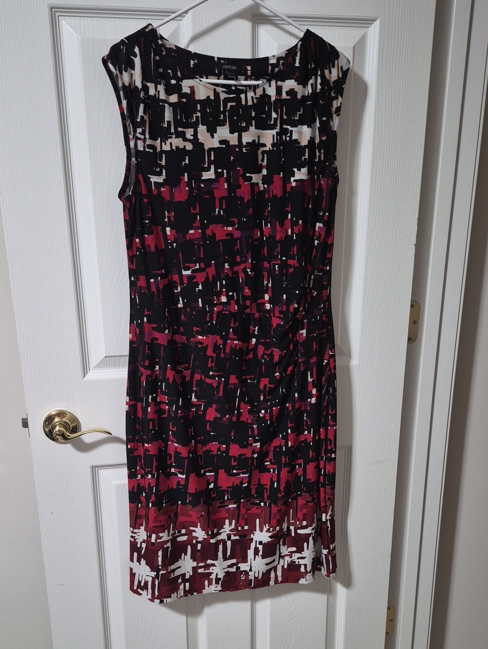 Apt. 9 Sleeveless Abstract Print Dress in Black, Red & White